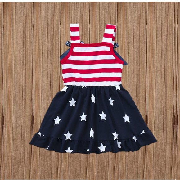 Independence Day Girl Outfit Clothes Dress 4th of July stars america patriotic - Picture 7 of 7